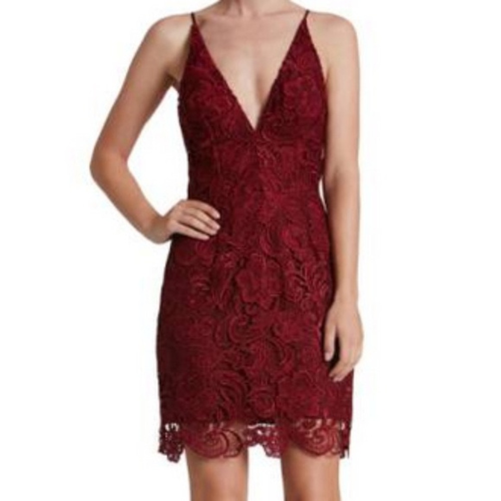 DRESS THE POPULATION Ava Lace Minidress Sz S=0-2
